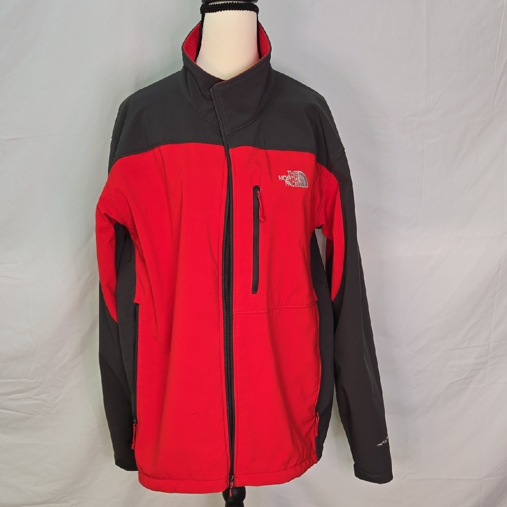 North Face Men's Bold Red and Dark Gray Performance Jacket
